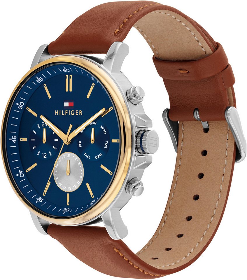 Tommy Hilfiger Multifunktionsuhr TYSON 1710703, Quarzuhr, Armbanduhr, Herrenuhr, Lederarmband, analog Bild 3