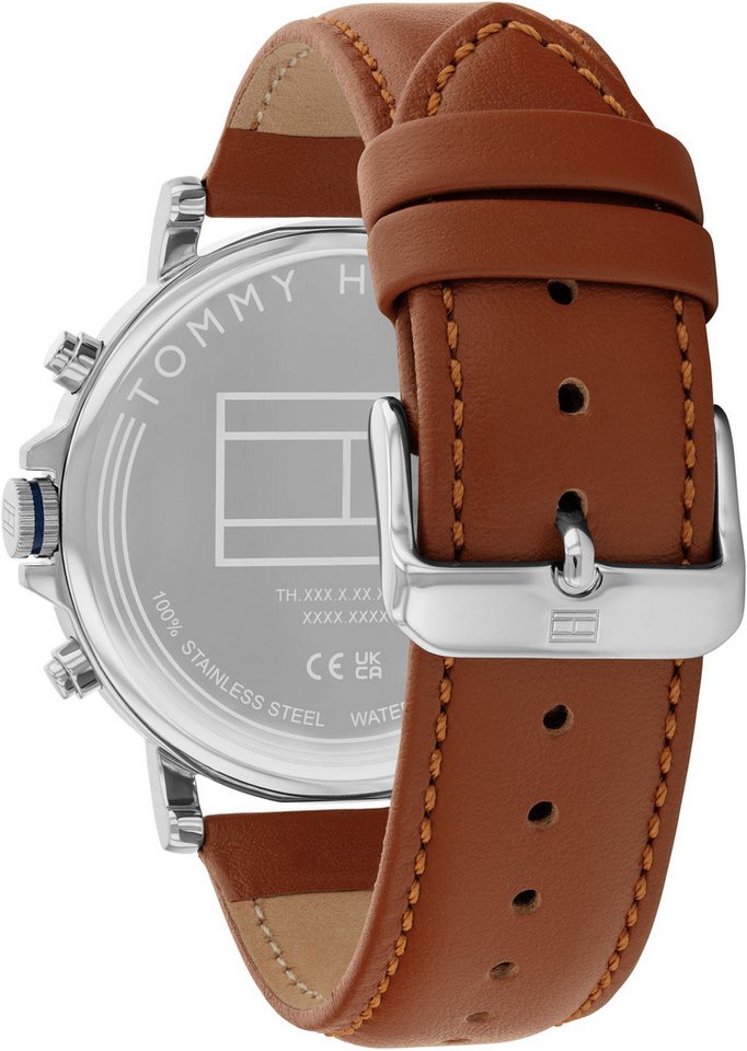 Tommy Hilfiger Multifunktionsuhr TYSON 1710703, Quarzuhr, Armbanduhr, Herrenuhr, Lederarmband, analog Bild 4