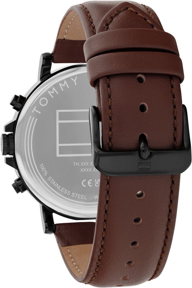 Tommy Hilfiger Multifunktionsuhr TYSON 1710704, Quarzuhr, Armbanduhr, Herrenuhr, Lederarmband, analog Bild 2