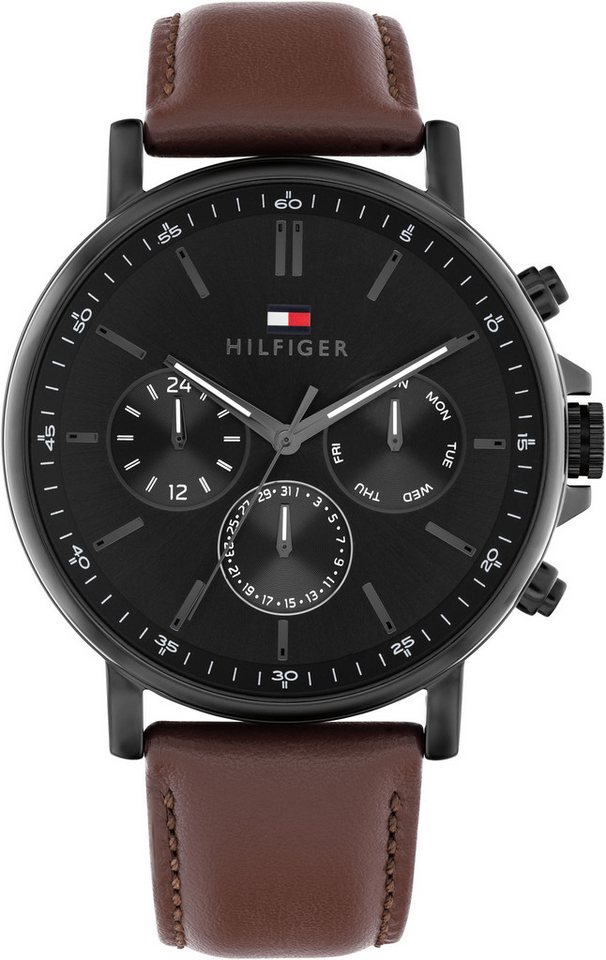 Tommy Hilfiger Multifunktionsuhr TYSON 1710704, Quarzuhr, Armbanduhr, Herrenuhr, Lederarmband, analog Bild 4
