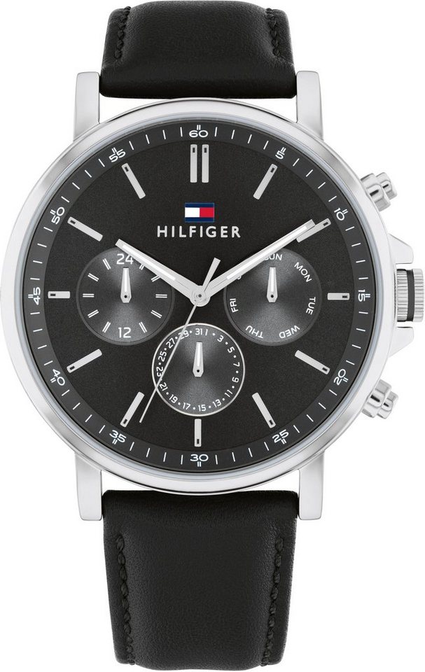 Tommy Hilfiger Multifunktionsuhr TYSON 1710586, Quarzuhr, Armbanduhr, Herrenuhr, Datum, Lederarmband Bild 2