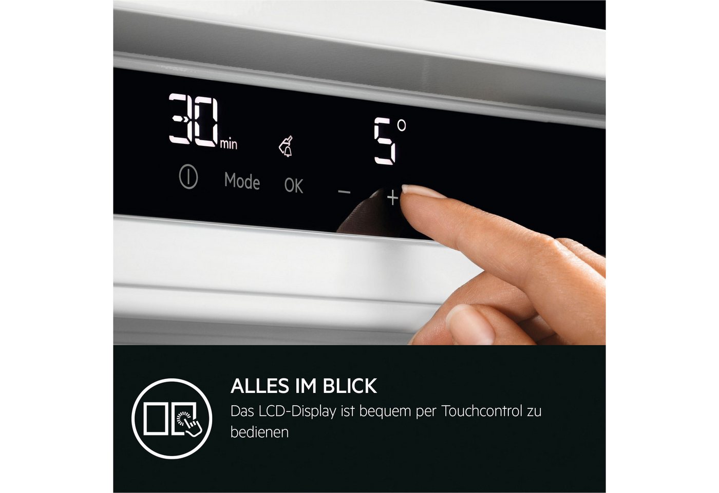 AEG Einbaukühlschrank Serie 5000 TSF5O12EF, 122,5 cm hoch, 55,6 cm breit, 137 L, variable Glasablagen bis zu 25 kg belastbar, Touch, Festtür Bild 2