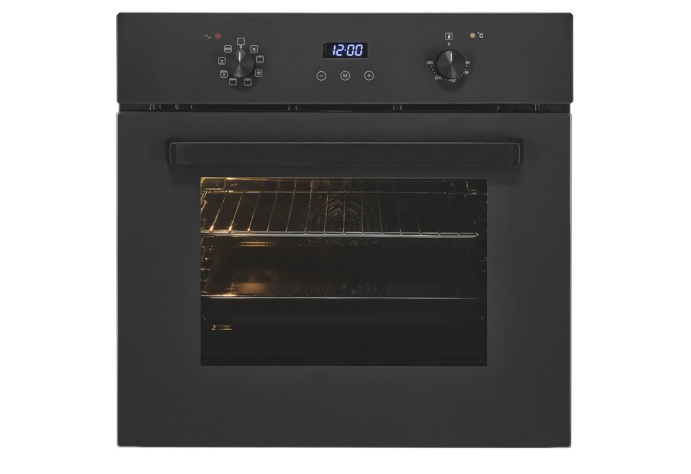 exquisit Backofen EBE367-H-120 mattschwarz, Heißluft & dreifach verglaste Tür – Wärme bleibt sicher im Ofen! Bild 3
