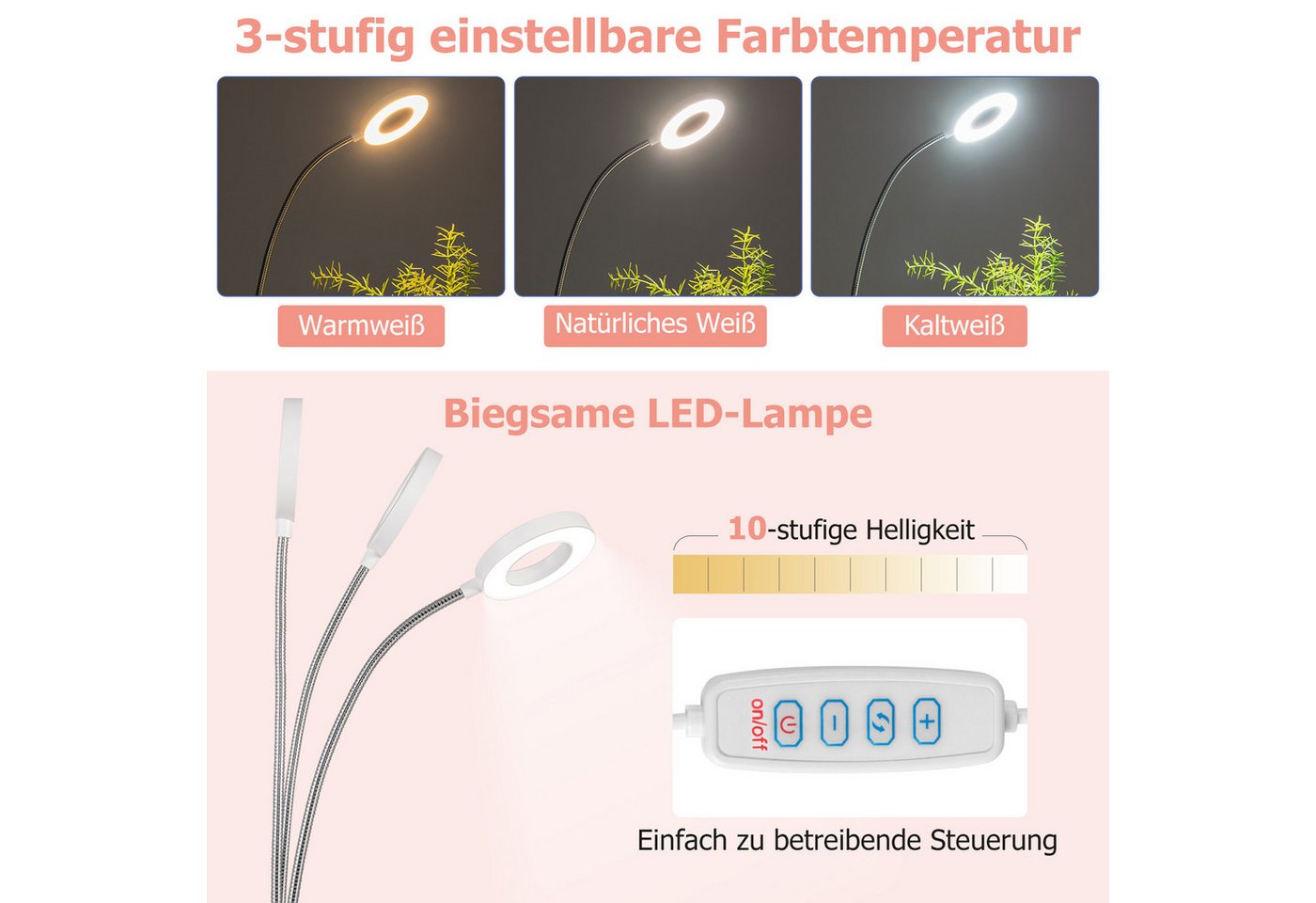 COSTWAY Maniküre-Pediküre-Set Maniküretisch klappbar mit LED, mit Tasche Bild 5