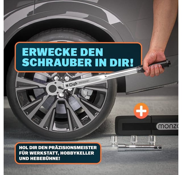 No Brand - Monzana® Drehmomentschlüssel 6tlg. Set 40-210Nm tüv Süd gs 1/2' Zoll CrV +/- 3% Toleranz Wende Ratschenkopf inkl. 3 Stecknüsse 17, 19,