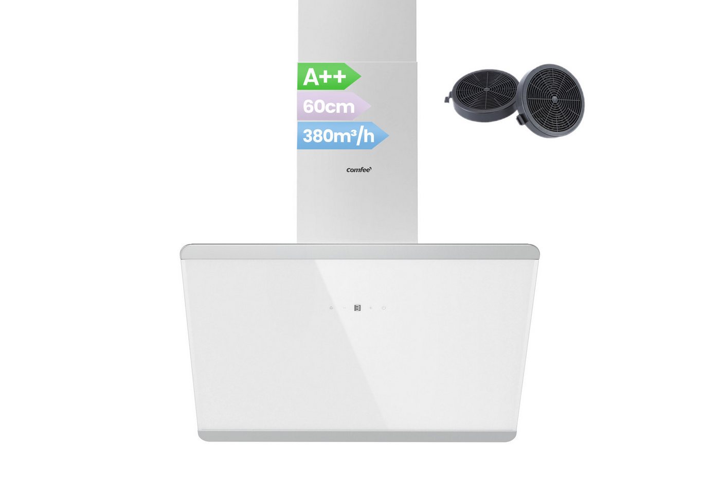 comfee Kopffreihaube CH60J64ET4A2B Touch, LED, 3 Stufen, 2 Modi, Kohlefilter, höhenverstellbar, sparsam