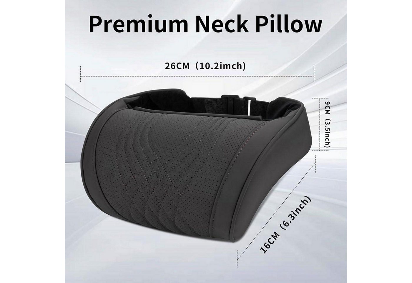 LuxusKollektion Autokopfstütze Nackenkissen Auto Memory Foam Kopfstütze verstellbar Black Neck 1 Pack Bild 2