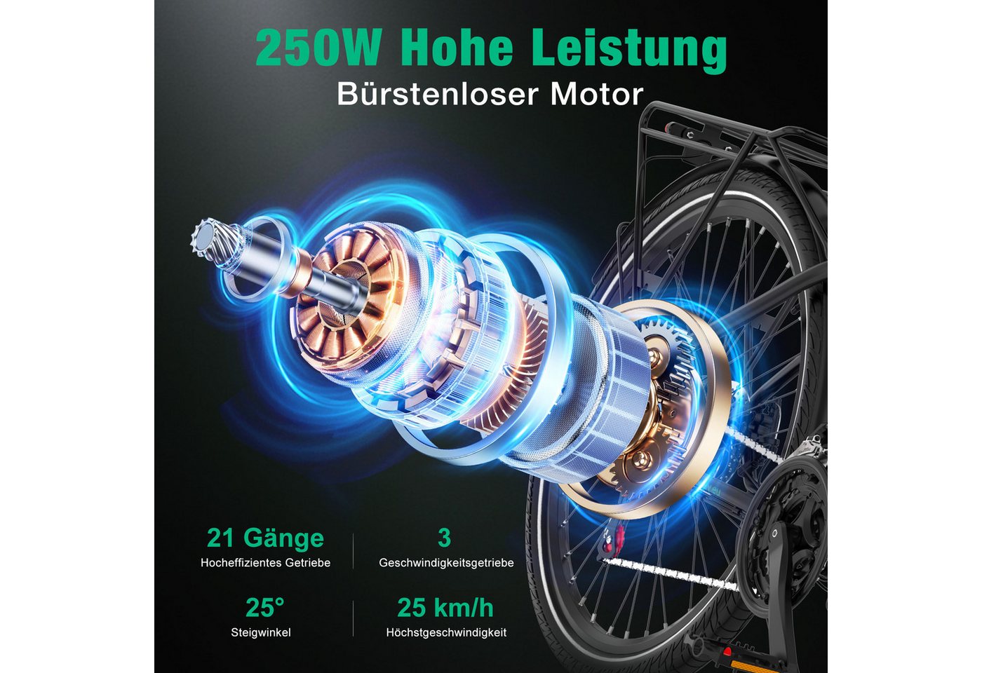 HITWAY E-Bike Cityrad, Trekkingrad, Mountainbike 27,5 Zoll E-Mountainbike 36V 12,8Ah, 50–80 km Reichweite NFC, 21 Gang shimano Schaltwerk, Kettenschaltung, Heckmotor, 460,8 Wh, E-MTB, Pedelec für Damen u. Herren mit APP NFC Bild 2