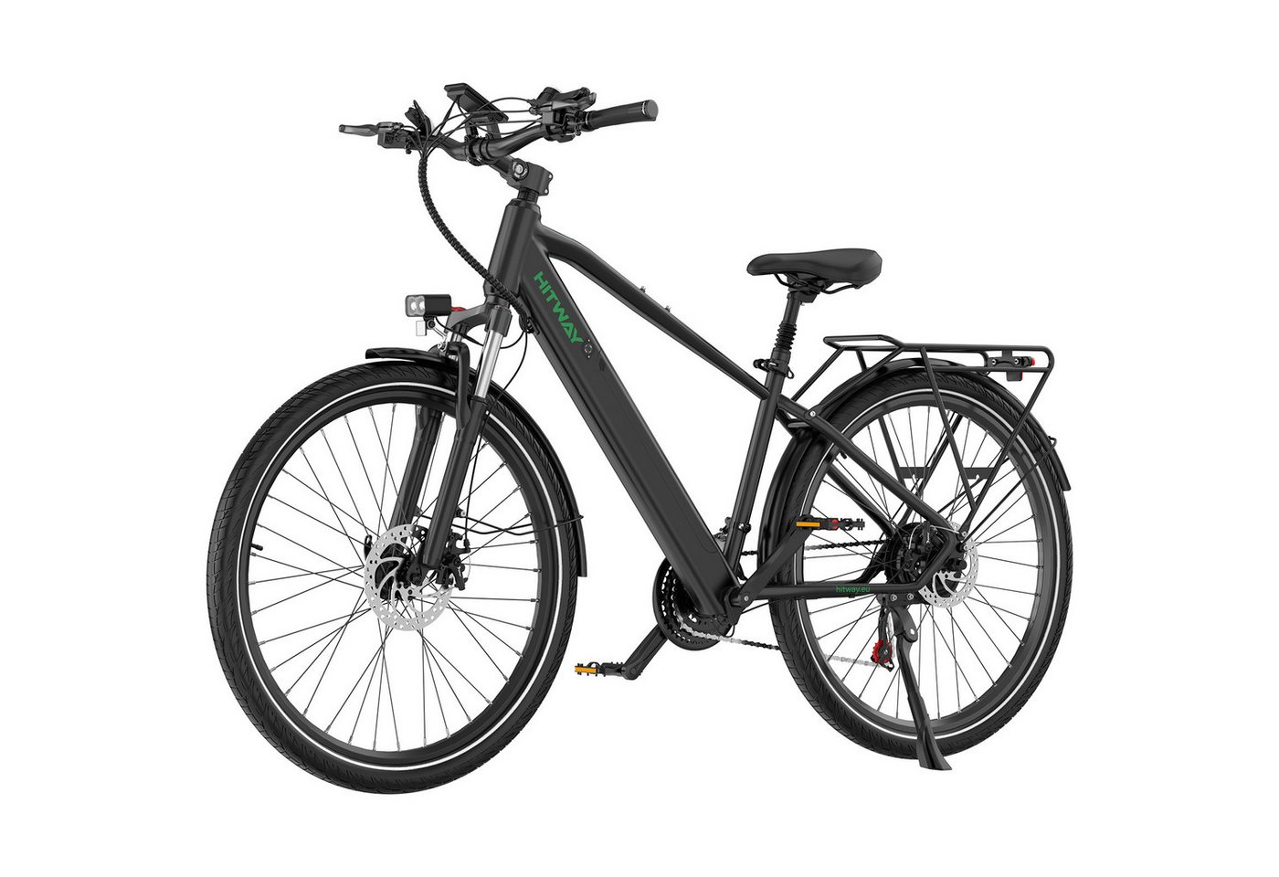 HITWAY E-Bike Cityrad, Trekkingrad, Mountainbike 27,5 Zoll E-Mountainbike 36V 12,8Ah, 50–80 km Reichweite NFC, 21 Gang shimano Schaltwerk, Kettenschaltung, Heckmotor, 460,8 Wh, E-MTB, Pedelec für Damen u. Herren mit APP NFC Bild 5