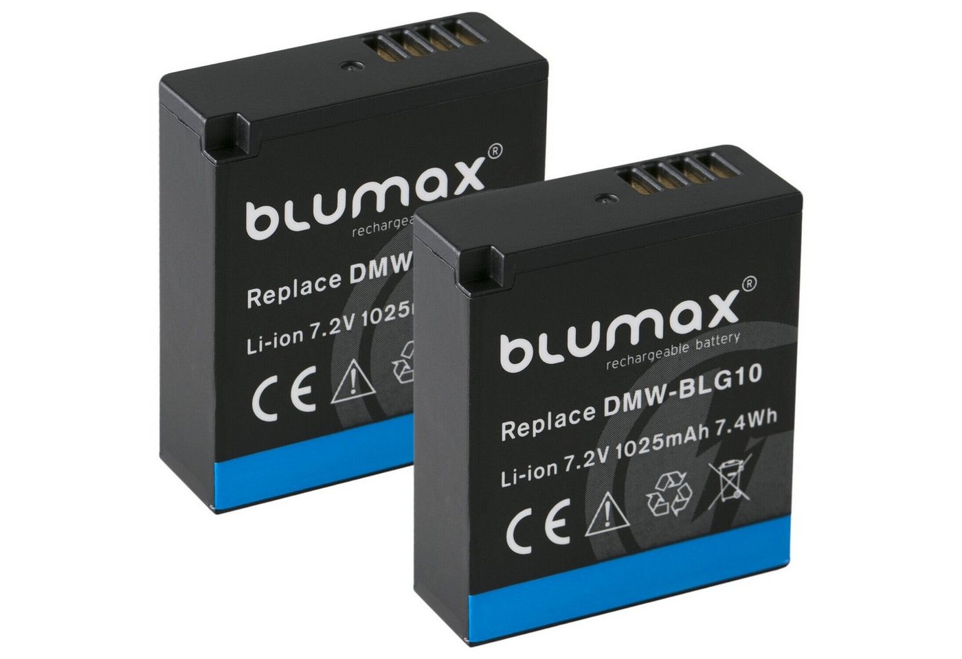 Blumax Set mit Lader für Panasonic DMW-BLG10 1025 mAh Kamera-Akku Bild 3