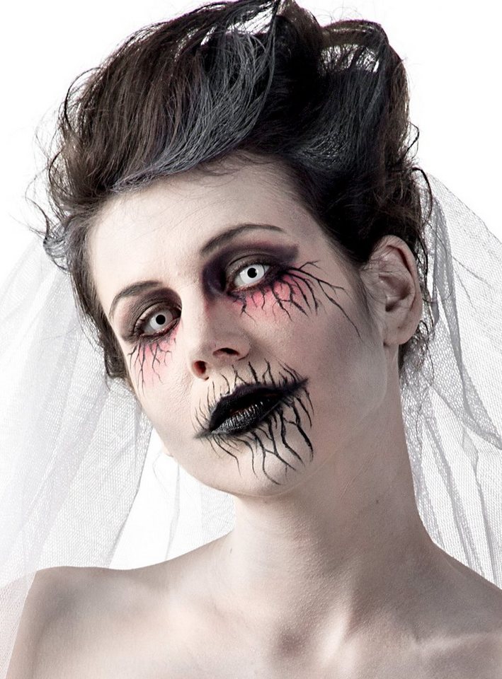 Maskworld Theaterschminke Make-up Set Geisterbraut, Halloween Schminkset mit perfekt abgestimmten Komponenten