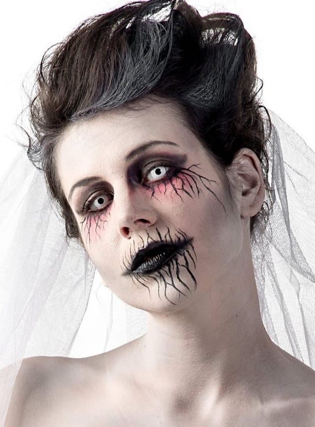 Maskworld Theaterschminke Make-up Set Geisterbraut, Halloween Schminkset mit perfekt abgestimmten Komponenten