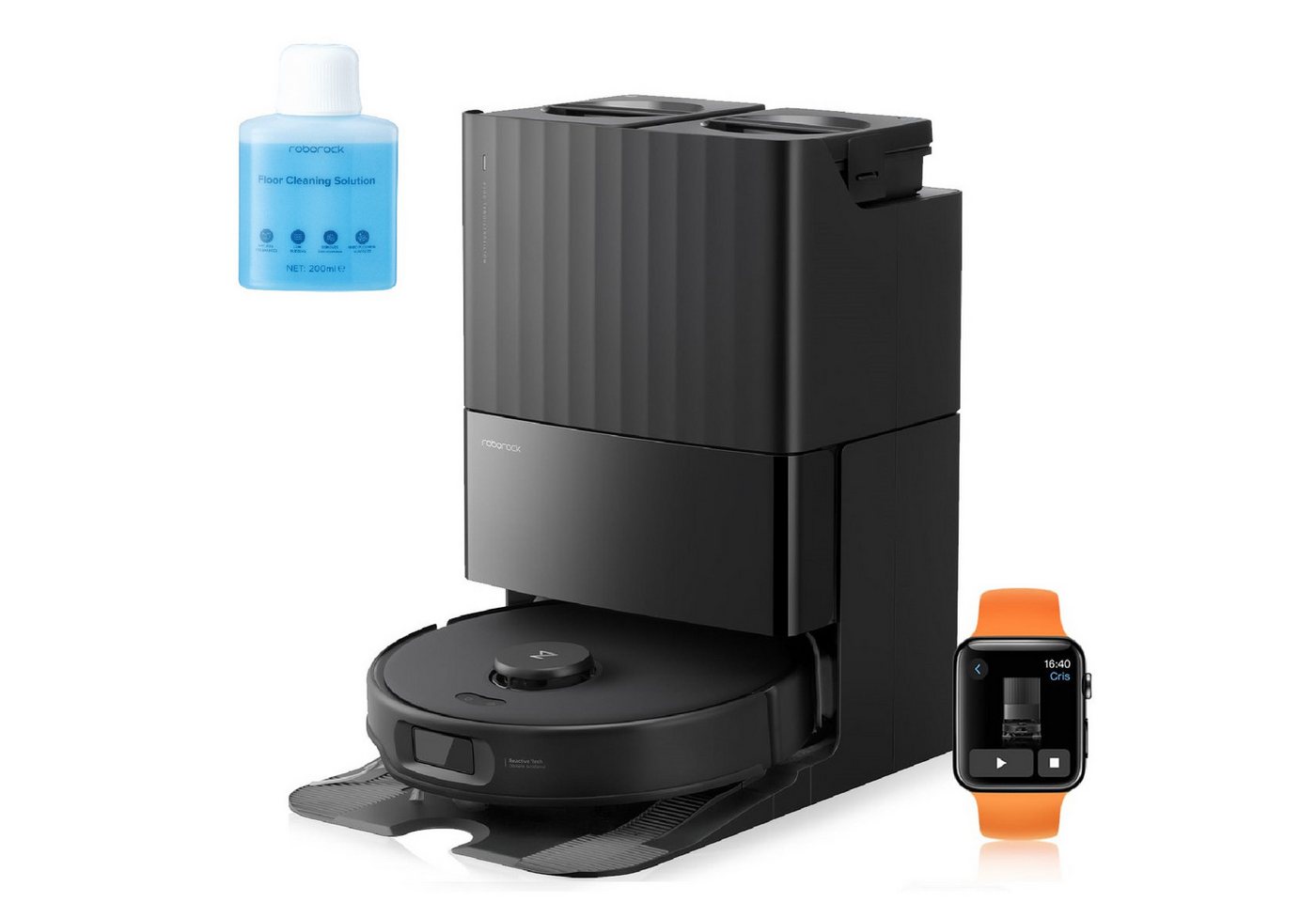 Roborock Saugroboter Qrevo Edge S5A, 18500Pa (Upgrade von S8 Pro Ultra), 66 W, mit Wischfunktion,Dual Anti-Tangle-System, 18500Pa, Dual Anti-Tangle-System, 75℃ Heißwasser-Moppwäsche Bild 2
