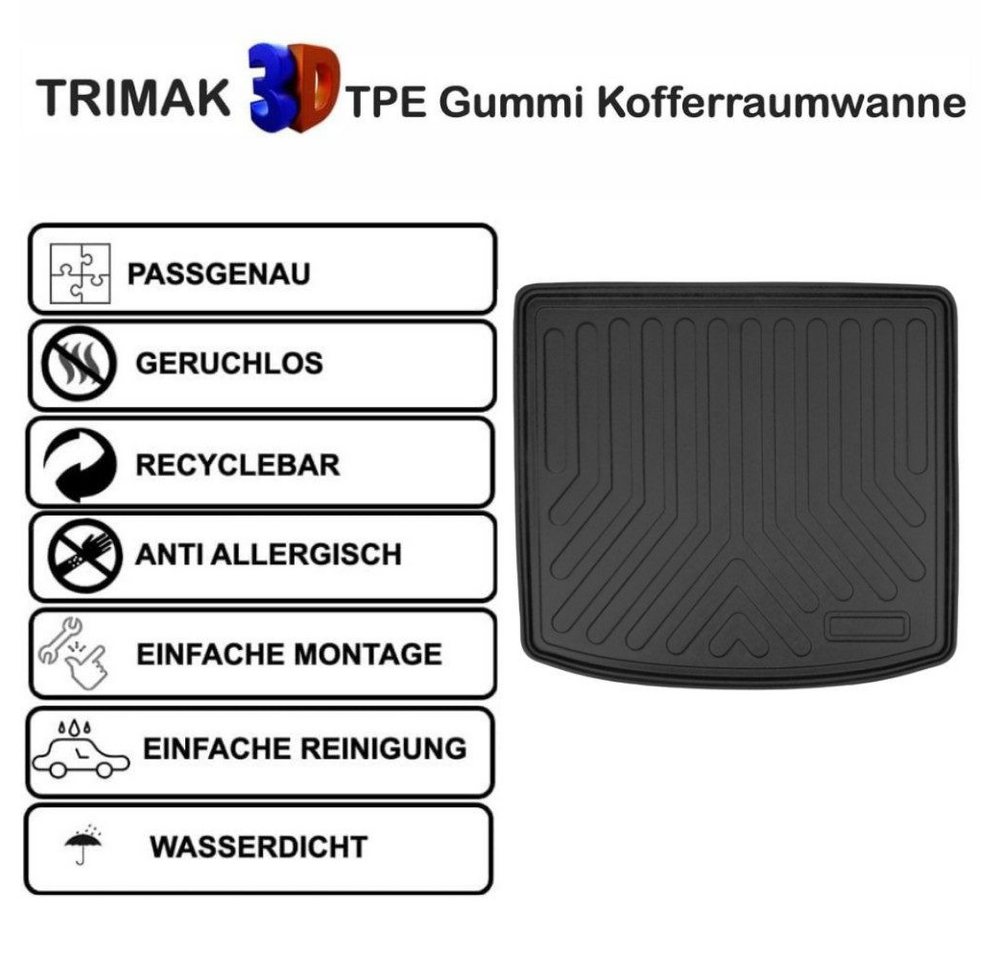 Trimak Passform-Fußmatten Oder Kofferraumwanne Oder Set kompatibel mit MG ZS, MG ZS 1.Gen Benzin Motor 2017-2024 Gummi & Obere Kofferraummatte TPE Bild 3