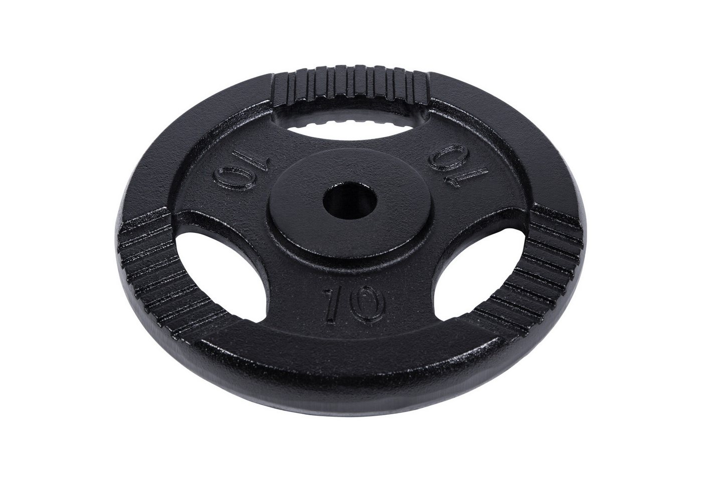 GORILLA SPORTS Hantelscheibe Einzeln/Set, Tri-Grip, 30/50mm, Gusseisen, Silber/Schwarz, Hanteln Set, 30 kg, (4-tlg), Gewichtsscheiben, Gewichte von 0,5kg bis 30kg, für Krafttraining