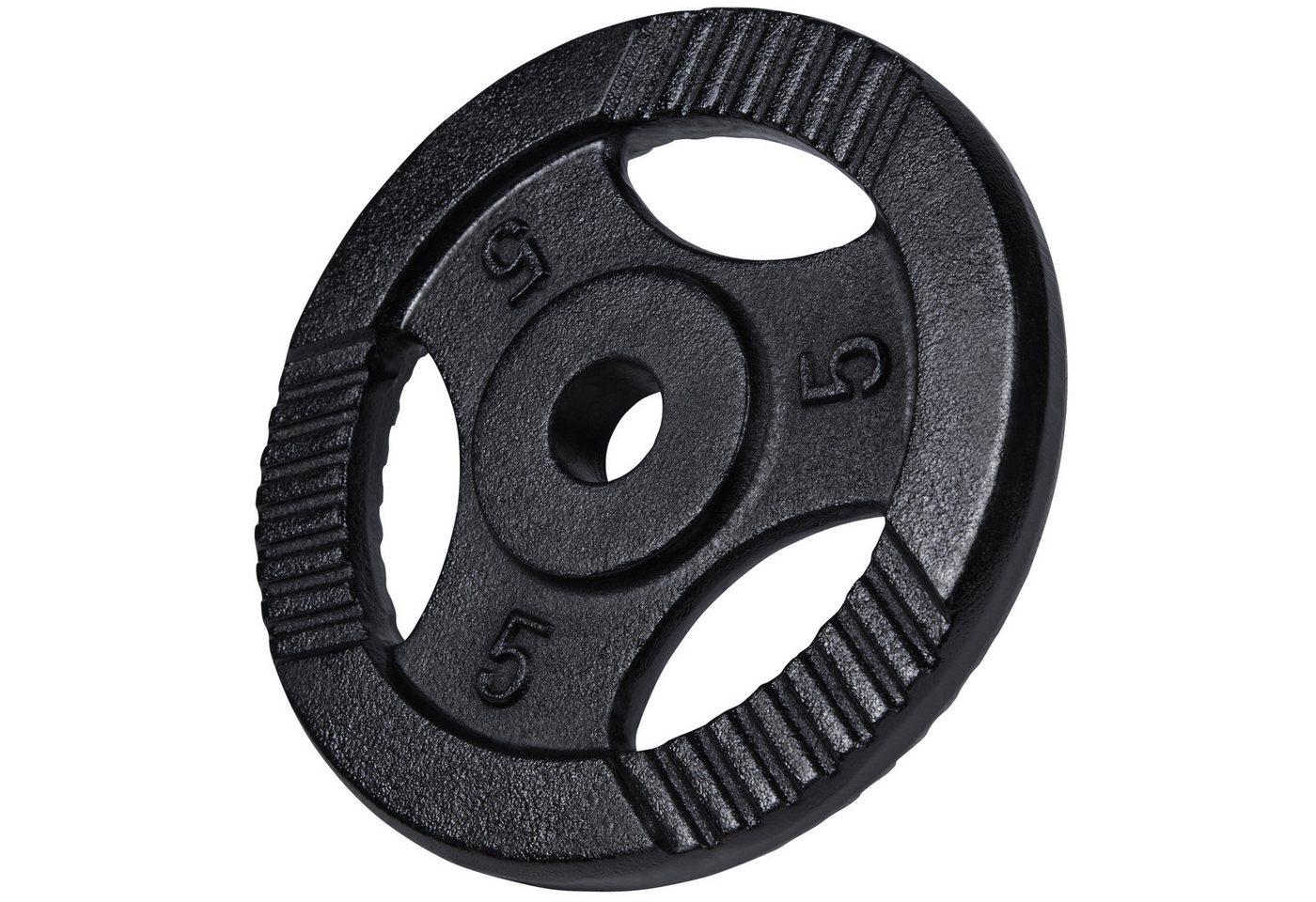GORILLA SPORTS Hantelscheibe Einzeln/Set, Tri-Grip, 30/50mm, Gusseisen, Silber/Schwarz, Hanteln Set, 30 kg, (4-tlg), Gewichtsscheiben, Gewichte von 0,5kg bis 30kg, für Krafttraining Bild 2