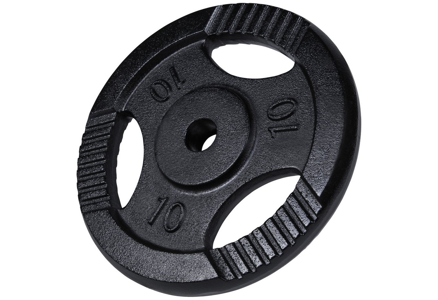 GORILLA SPORTS Hantelscheibe Einzeln/Set, Tri-Grip, 30/50mm, Gusseisen, Silber/Schwarz, Hanteln Set, 30 kg, (4-tlg), Gewichtsscheiben, Gewichte von 0,5kg bis 30kg, für Krafttraining Bild 5