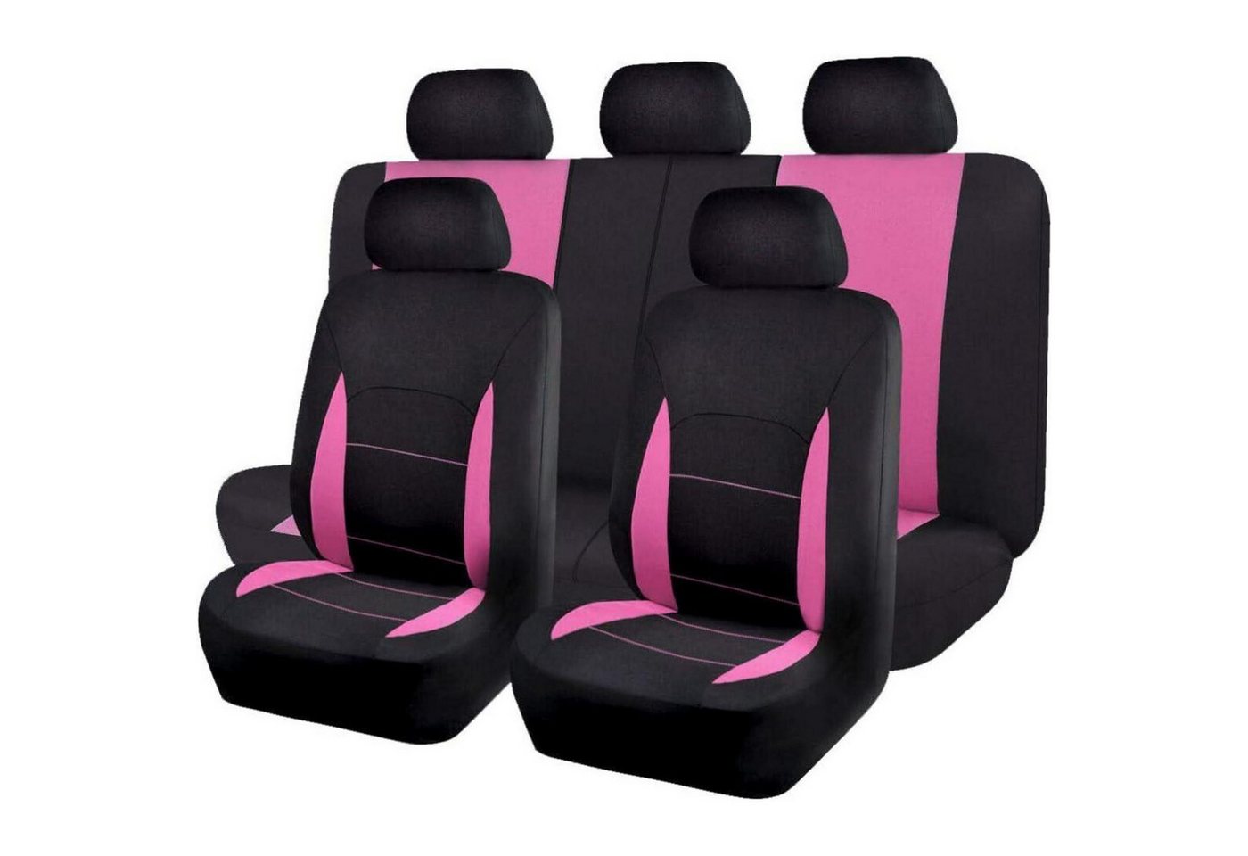 LuxusKollektion Autositzbezug Sitzbezüge Auto Set Rosa/Schwarz Universal Bild 2