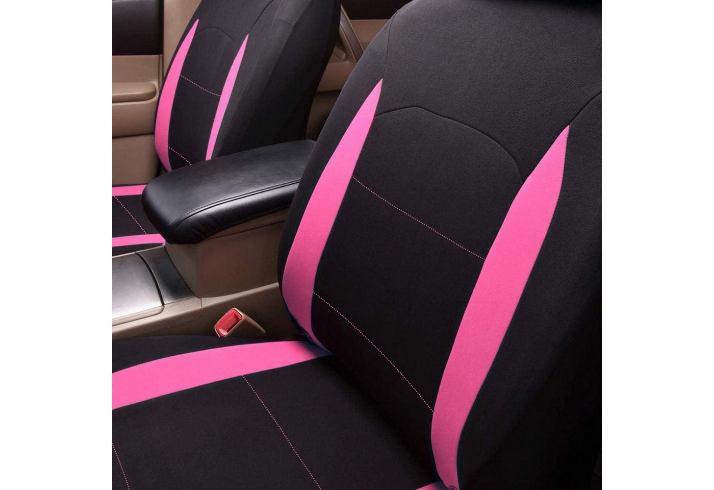 LuxusKollektion Autositzbezug Sitzbezüge Auto Set Rosa/Schwarz Universal Bild 4