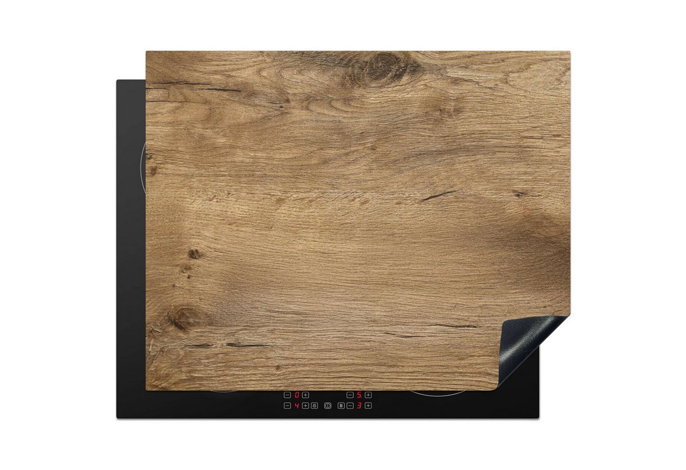 MuchoWow Herd-Abdeckplatte Holz - Braun - Holzoptik/print, Vinyl, (1 tlg), Abdeckung Induktionskochfeld Schutzmatte, Küche Deko, 65x52 cm Bild 5