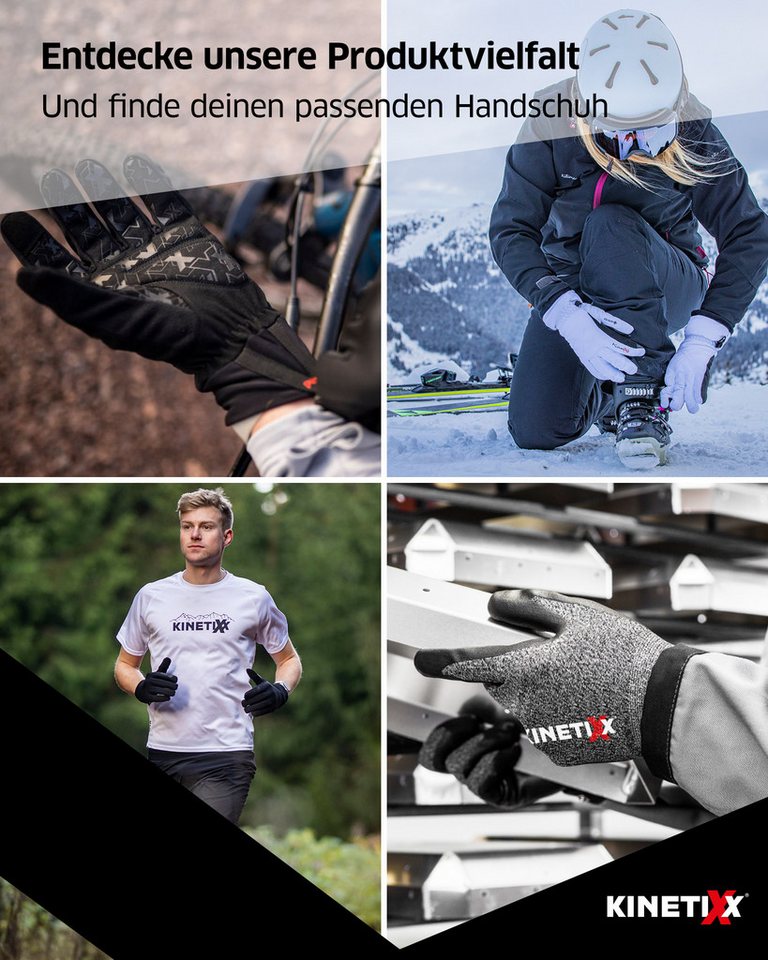 Kinetixx Fahrradhandschuhe Winddichte Winter-Radhandschuhe Leevi, KinetiXx (in schwarz oder gelb) Anatomische Passform, Grip, Atmungsaktiv, Kälteschutz, Winddicht Bild 2