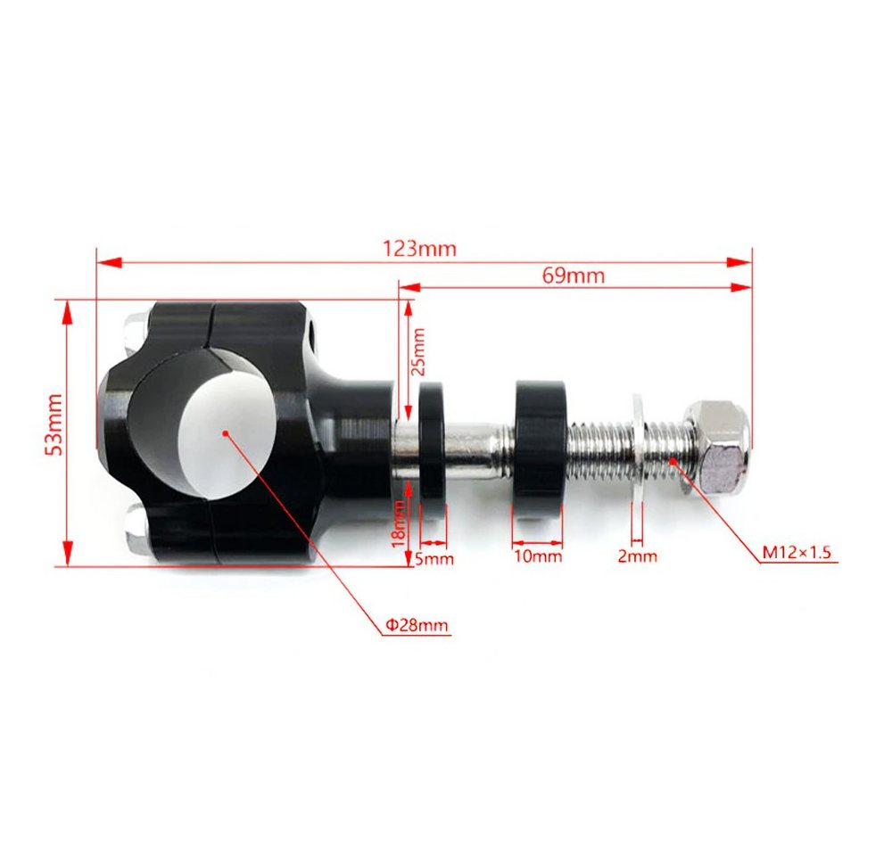 Tourtecs Lenkervorbau Lenkererhöhung für 28mm Lenker Riser 15 mm # MC1 Alu schwarz Bild 5
