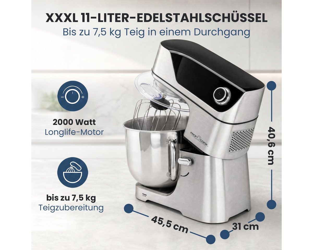 ProfiCook Küchenmaschine PC-KM 1338, ProfiCook® Küchenmaschine, 2000W Knetmaschine Bild 3