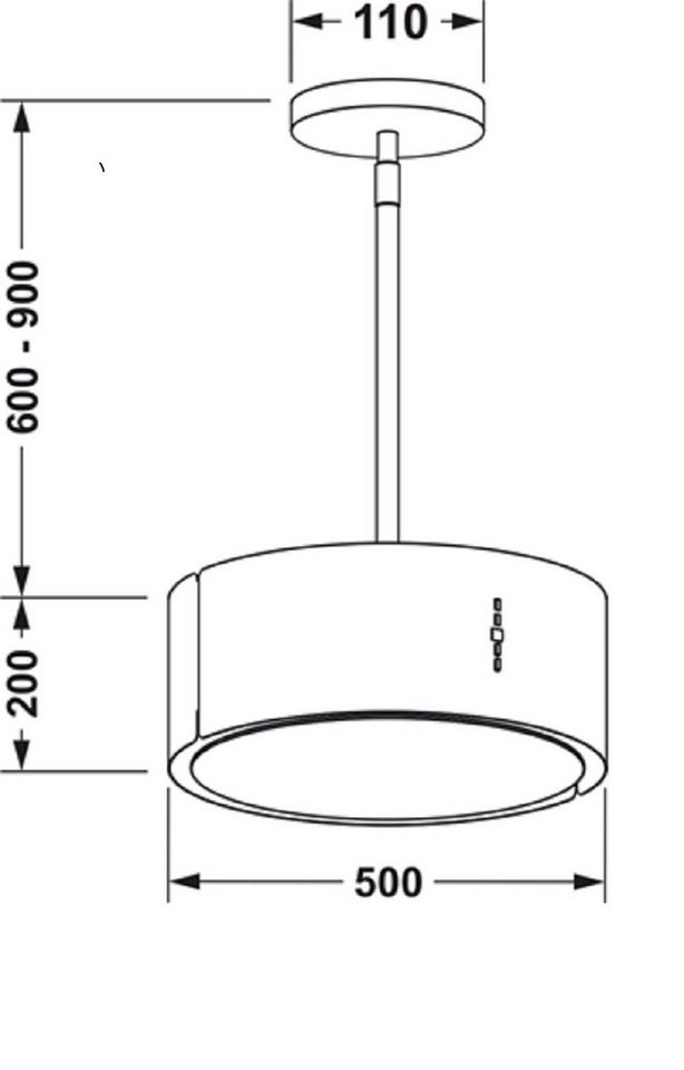 GURARI Inselhaube GCH I 237 WH 50 // Dunstabzugshaube 50cm, 860m³/h,Umluft Inselhaube,Weiß Bild 5