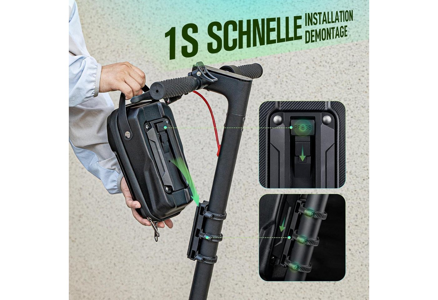 LuxusKollektion Fahrradständer Scooter Lenkertasche wasserdicht Elektroroller Kopfgriff Vorne Bild 4