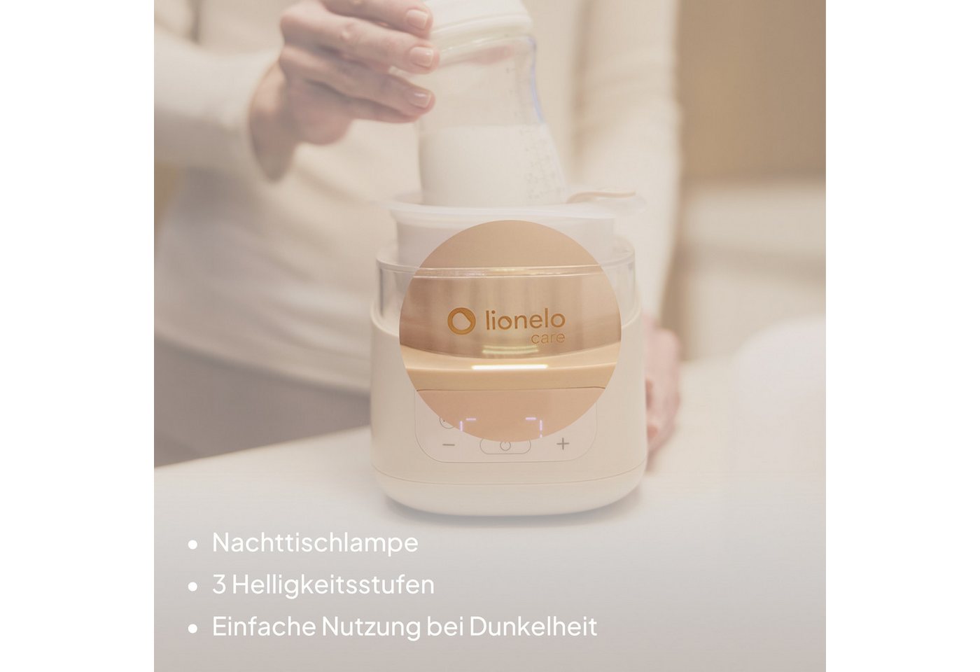 lionelo Babyflaschenwärmer THERMUP 4.0, Herausnehmbarer Behälter/6 Modi/400 W/Nachtlicht Bild 2