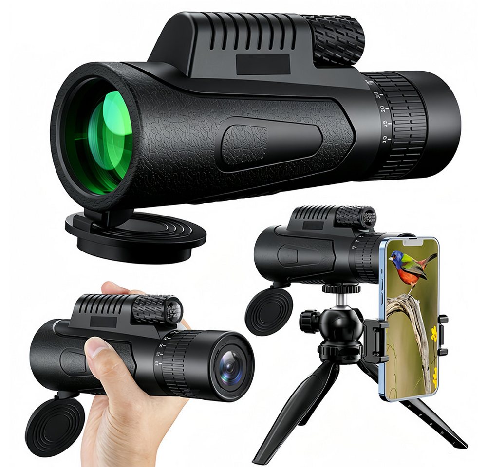 AFKSMILE 10-30x50Zoom Monokularteleskop Erwachsene mit Smartphone Halter Stativ Monokular (Monokular klein mit BAK4-Prisma und FMC-Objektiv Wildtiergeheimnisse) Bild 3