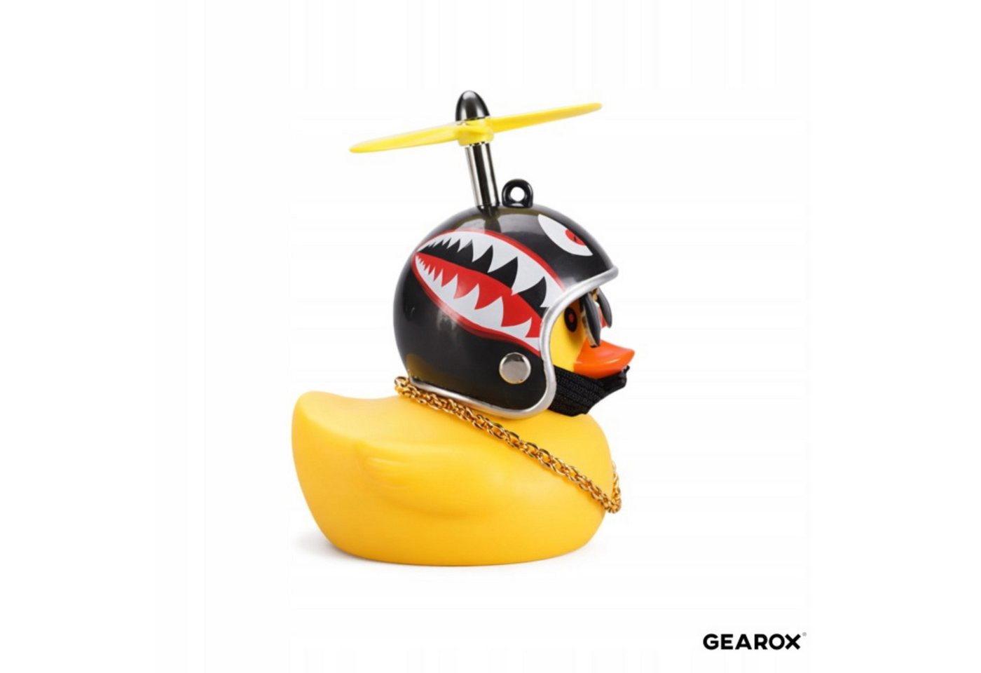 Festivalartikel Fahrradklingel Badeente Fahrrad Lenker Ente mit Helm LED Propeller Geschenk, (1-tlg)