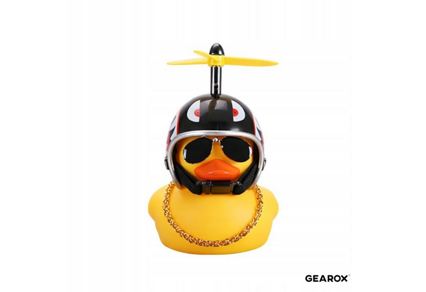 Festivalartikel Fahrradklingel Badeente Fahrrad Lenker Ente mit Helm LED Propeller Geschenk, (1-tlg) Bild 2