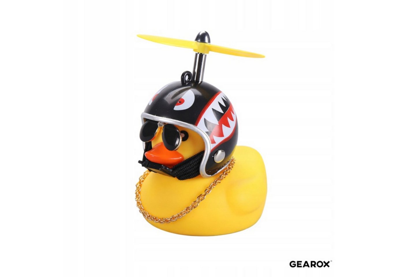 Festivalartikel Fahrradklingel Badeente Fahrrad Lenker Ente mit Helm LED Propeller Geschenk, (1-tlg) Bild 3