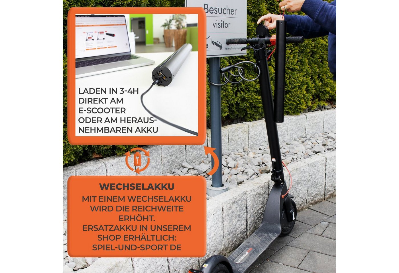 Scoot One E-Scooter SCOOT ONE E-Scooter E7 mit Pannenschutz, 20,00 km/h, klappbar, mit Strassenzulassung, Lithium-Akku Bild 5