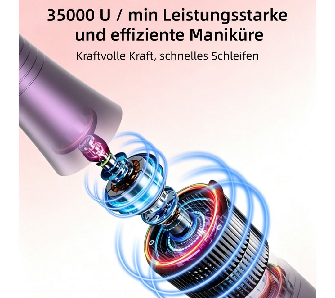 inschimmer Maniküre-Pediküre-Set Elektrische Nagelfräser mit LCD-Display 12 in 1 Kabellose Nagelfeile Bild 5