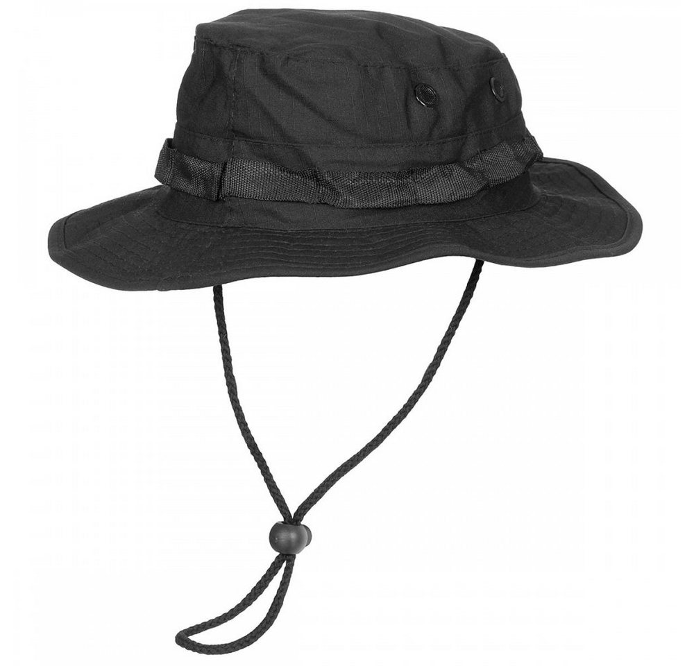 MFH Outdoorhut US GI Buschhut, mit Kinnband, GI Boonie, Rip Stop, schwarz - L (Packung) umlaufende Schlaufen Bild 2