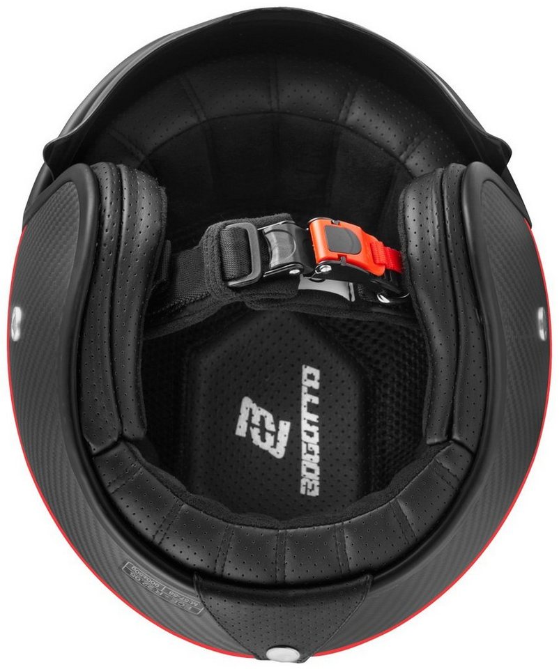 Bogotto Motorradhelm V587 Crono Carbon Jethelm, Integriertes Sonnenvisier Bild 2
