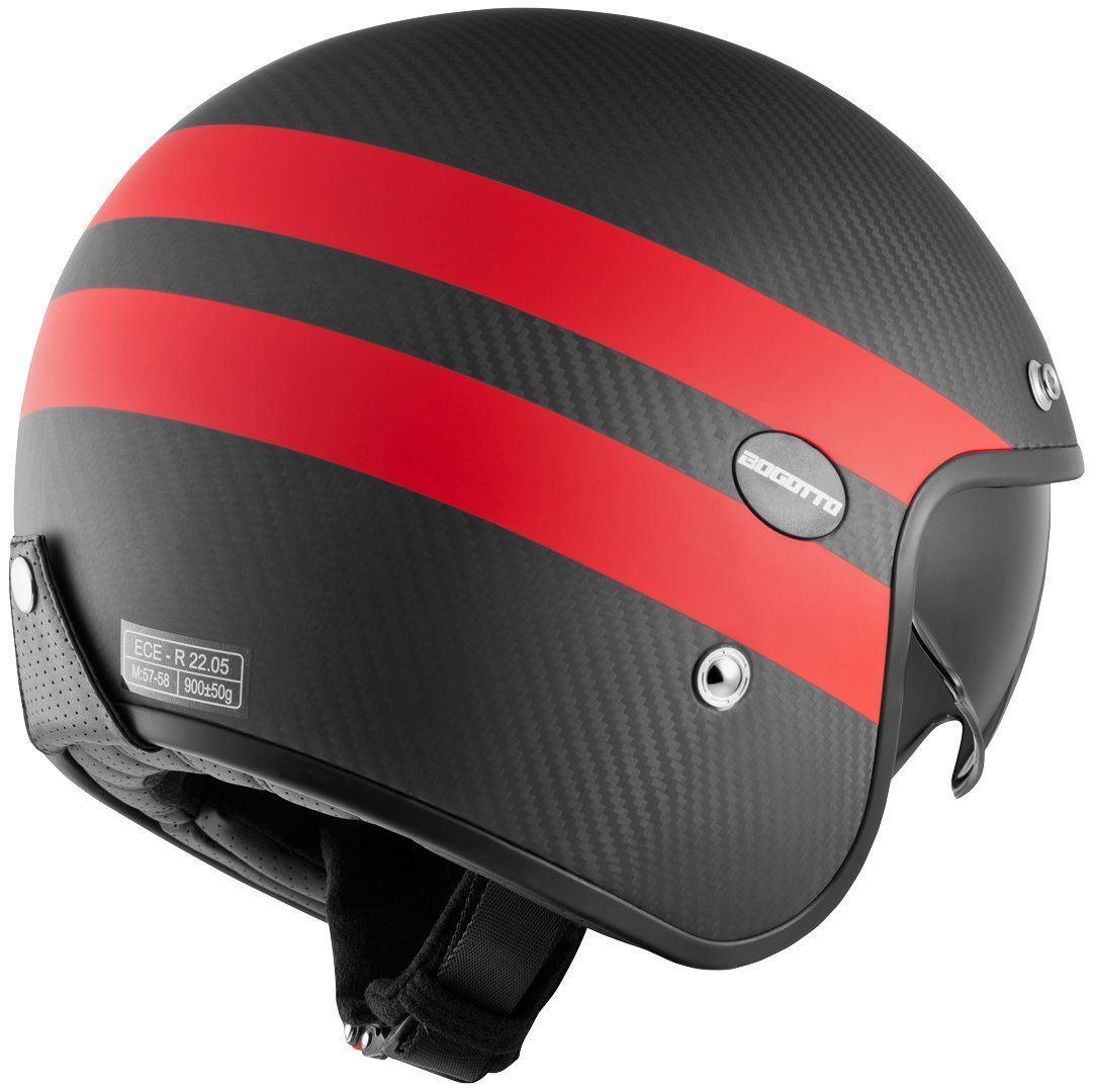 Bogotto Motorradhelm V587 Crono Carbon Jethelm, Integriertes Sonnenvisier Bild 3