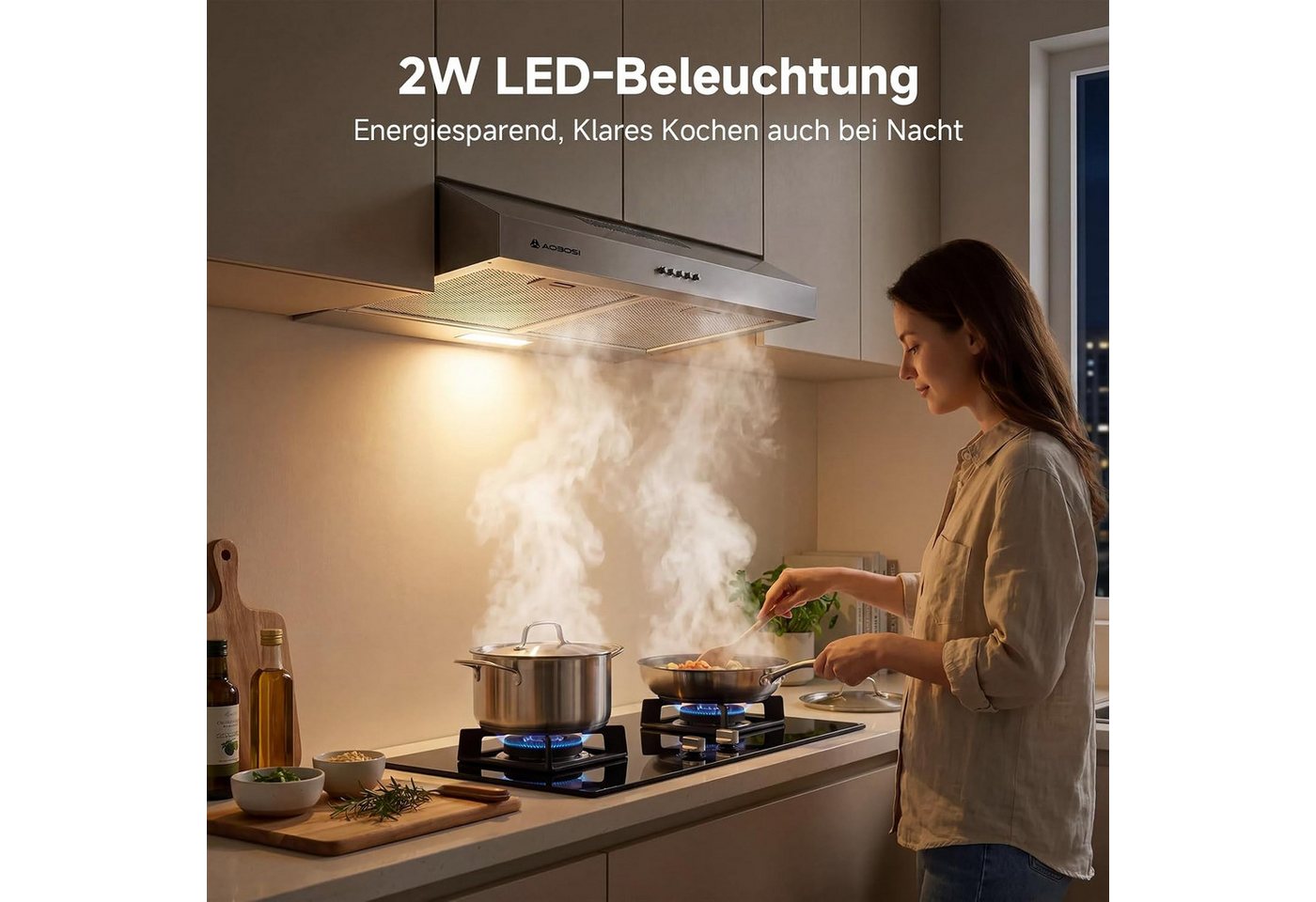 AMZCHEF Unterbauhaube TZ-CE-TF51OT60A21-AC-I2-BU Dunstabzugshaube 60cm, A++, 3 Stufen, Edelstahl Bild 4