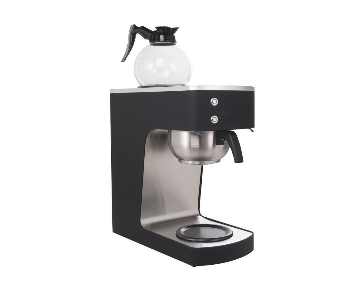 GastroHero Filterkaffeemaschine Filterkaffeemaschine Edelstahl 2 Liter mit Glaskanne, Klassische Filterzubereitung, robuste Kunststoff-Steuereinheit