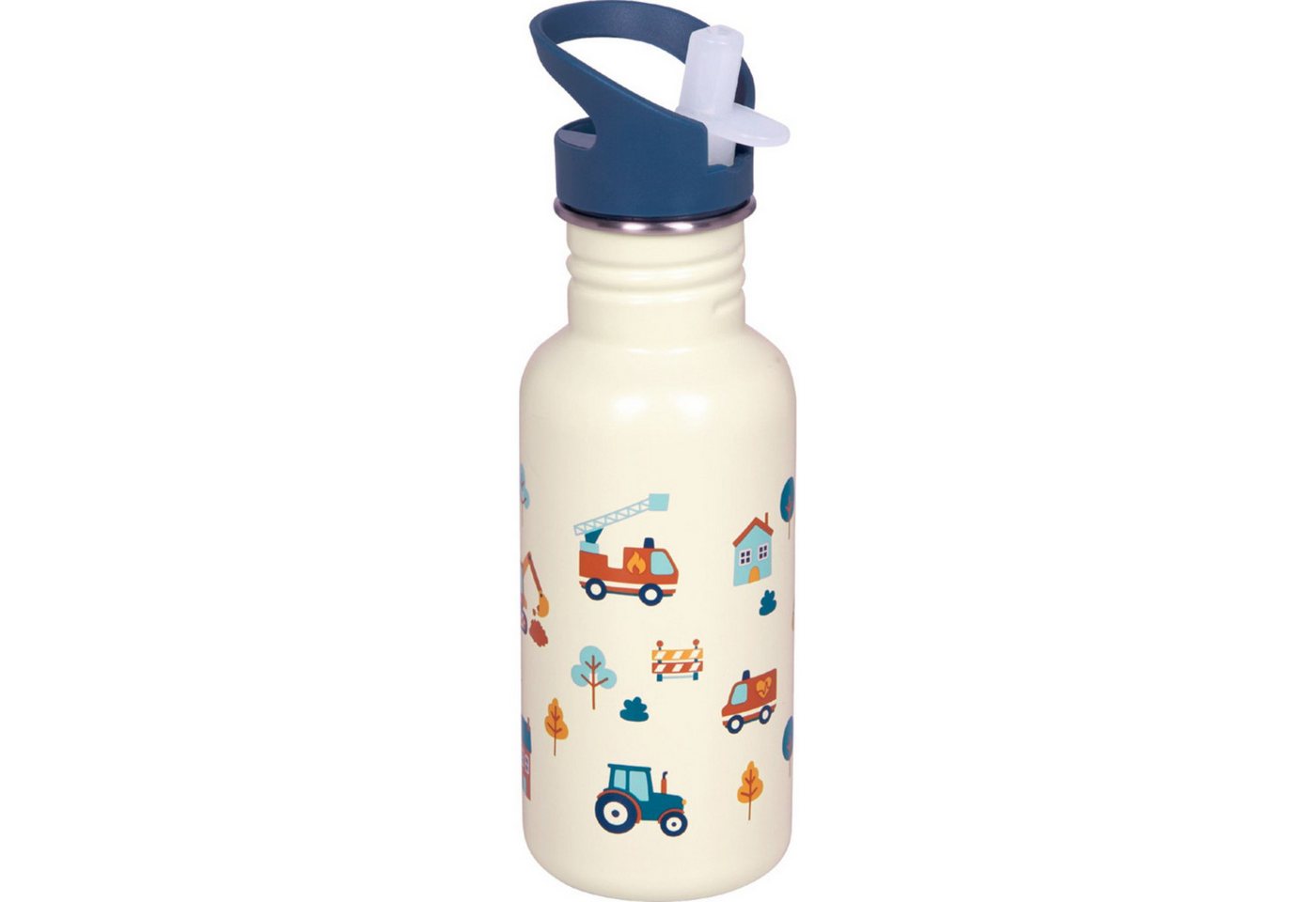 COPPENRATH DIE SPIEGELBURG Trinkflasche Edelstahlflasche „Fahrzeuge “ 0,5 l Trinkflasche mit Reinigungsbürste, Leicht zu öffnender Deckel Bild 3