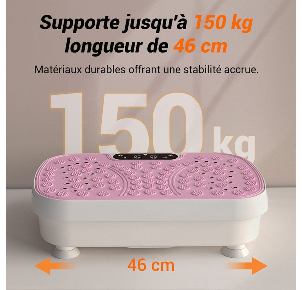 BAYMATE Vibrationsplatte für Heimfitnessgeräte, 150 kg Tragkraft, Länge 46 cm, einstellbare Geschwindigkeit, leiser Betrieb Bild 5