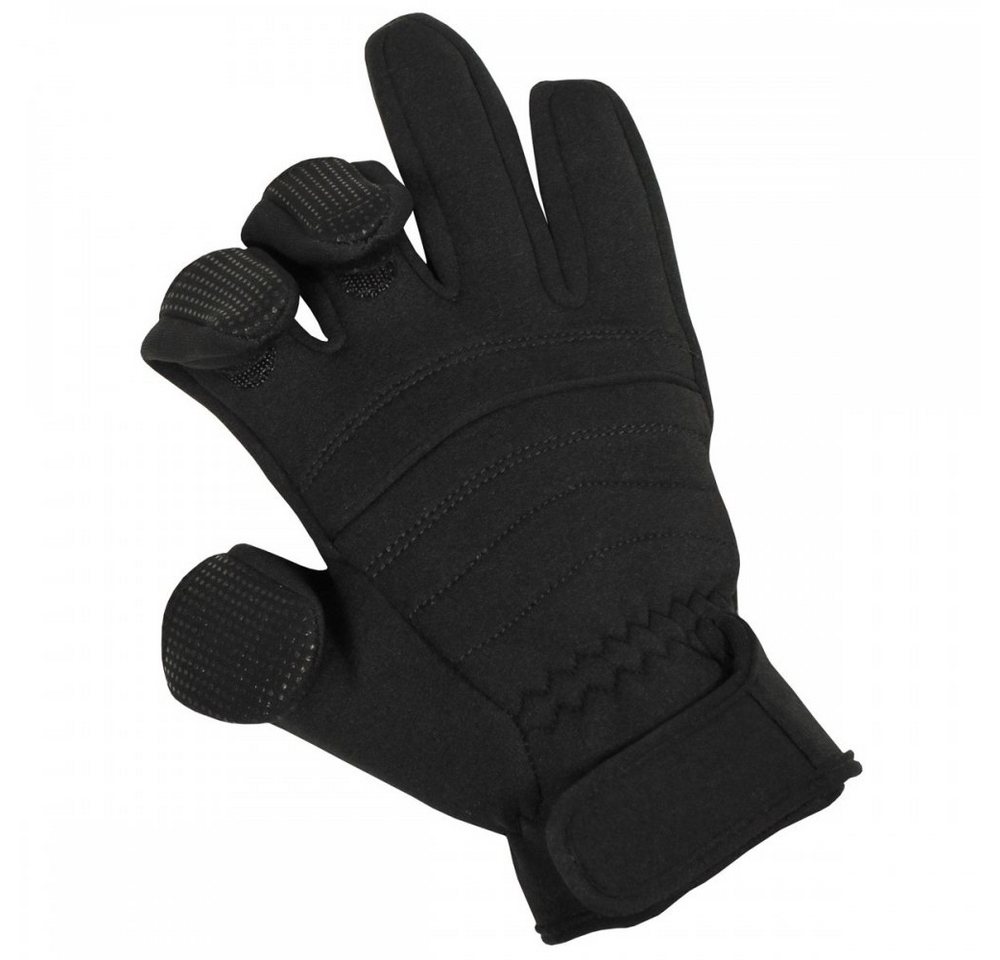 MFH Neoprenhandschuhe Fingerhandschuhe, Combat, Neopren, schwarz - S Daumen, Zeige- und Mittelfinger zurück- klappbar Bild 3