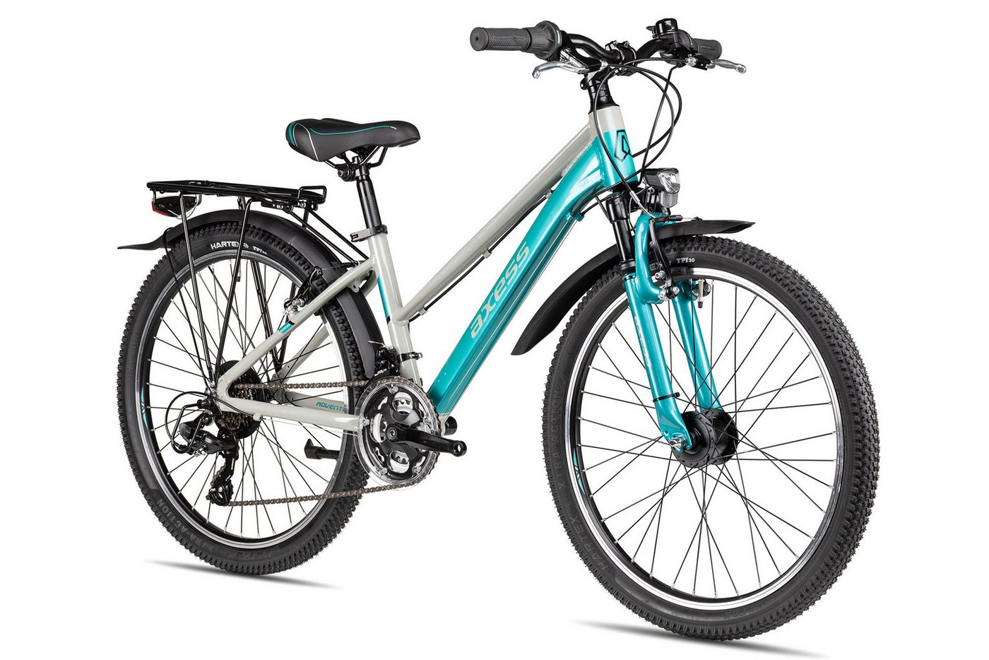 Axess Kinderfahrrad Adventure 18 24 Trapez, 18 Gang Shimano Tourney 18 Schaltwerk, Kettenschaltung, Shimano Tourney 18 blau