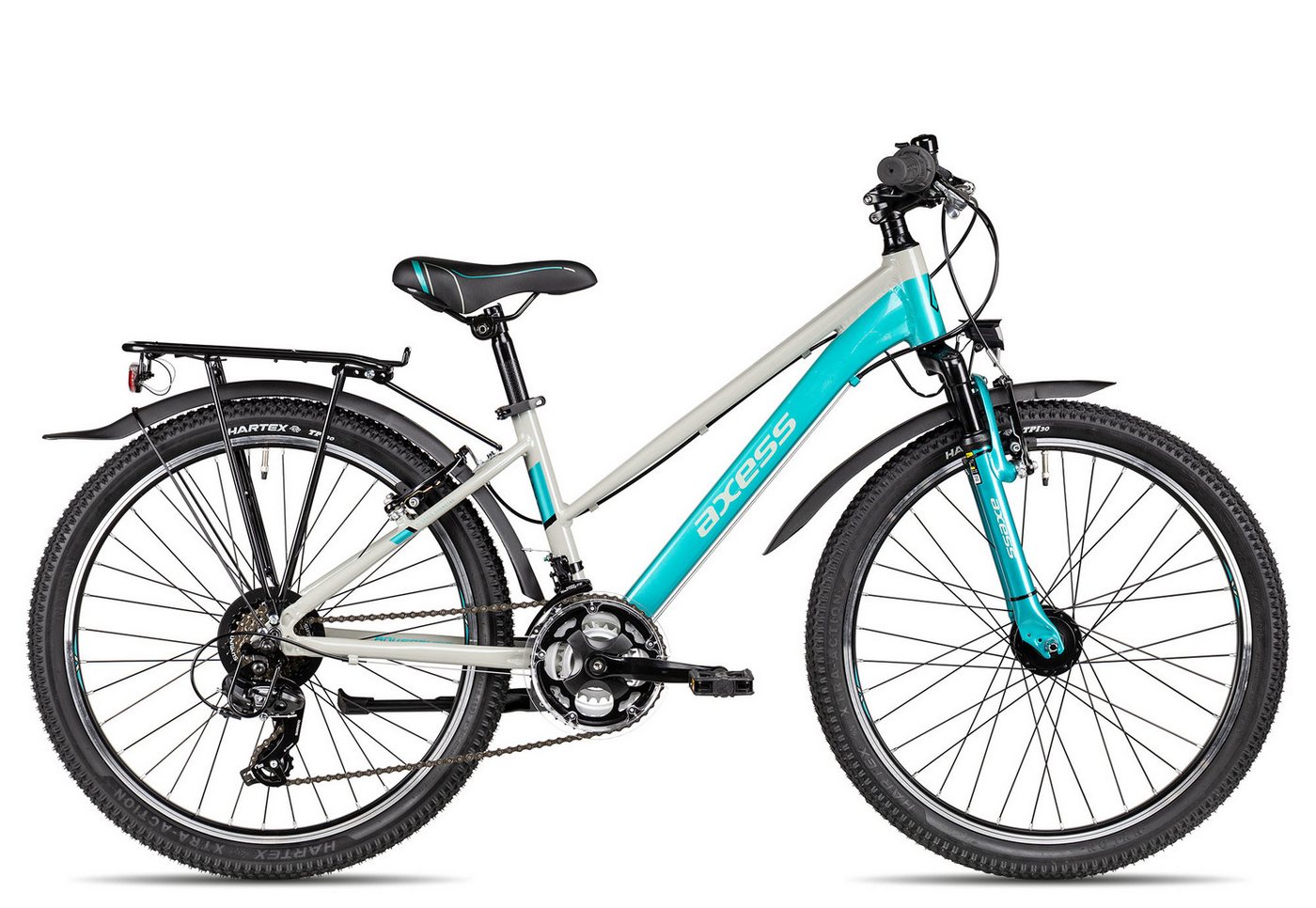 Axess Kinderfahrrad Adventure 18 24 Trapez, 18 Gang Shimano Tourney 18 Schaltwerk, Kettenschaltung, Shimano Tourney 18 blau Bild 2