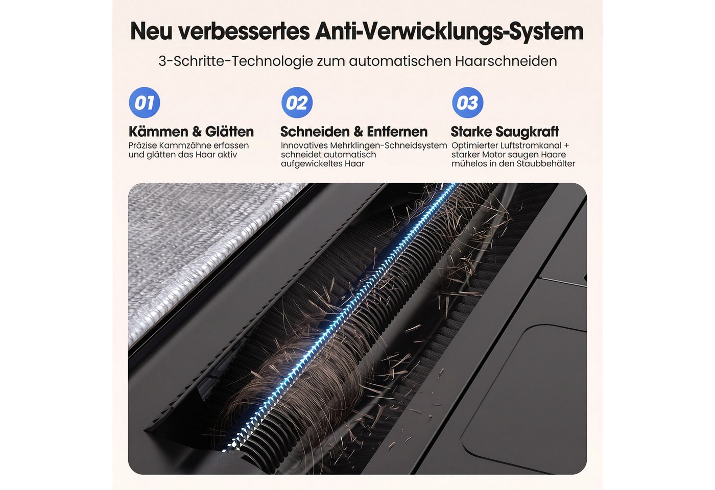 lubluelu Saugroboter L50 MAX mit Wischfunktion Sauger und Wisch Staubsauger 7500pa, 400 W, mit Beutel, Haarschneide-Anti-Verfilzungs-Technologie der Hauptbürste Bild 2