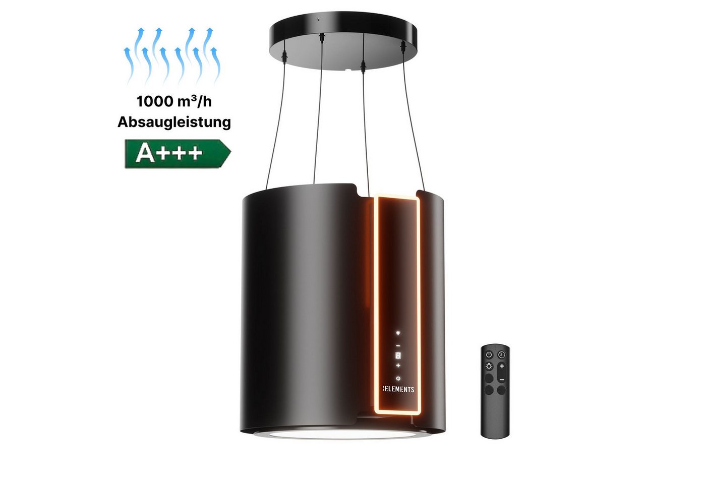 KB Elements Inselhaube mit Fernbedienung, 1000 m³/h Fernbedienung, 1000 m³/h Saugleistung Bild 5