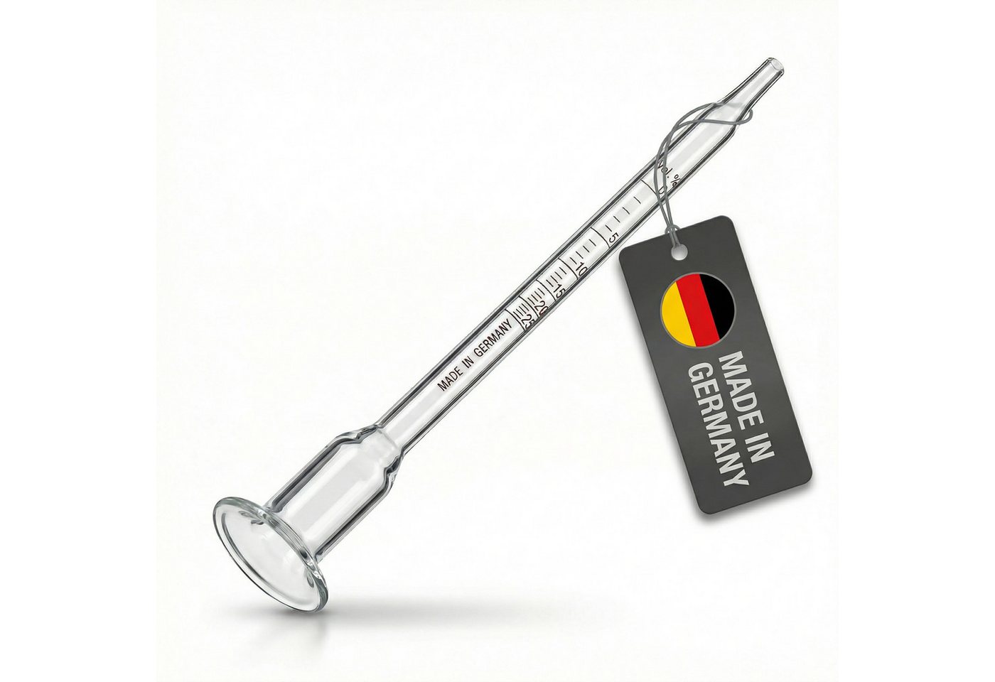Lantelme Weinthermometer Glas Vinometer 0-25 Vol % Alkoholgehalt Alkoholprozent Wein Schnaps, Deutsche Herstellung, für Bier, Wein Herstellung eigener Getränke Bild 4