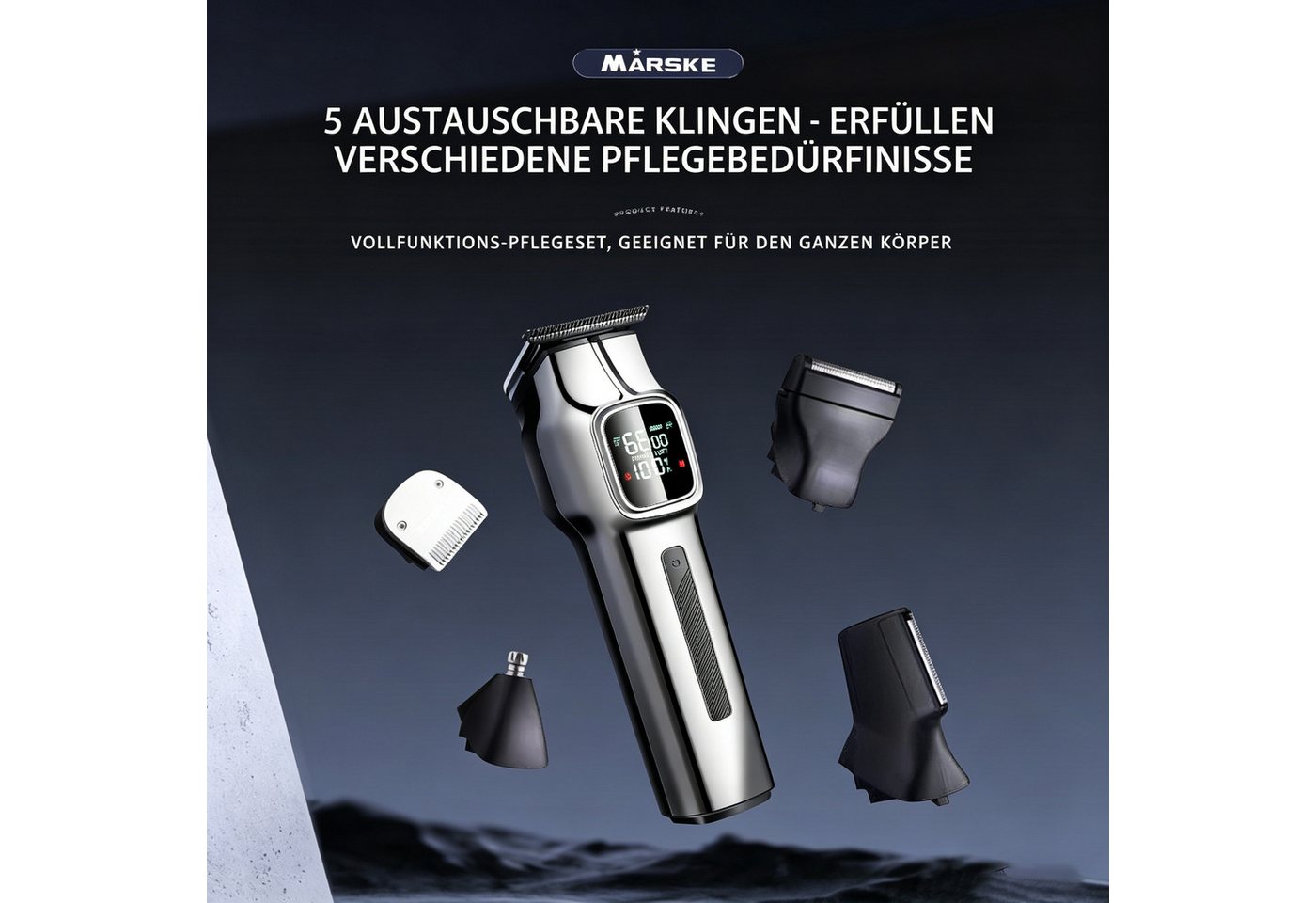 Toomoke Haarschneider Haar- und Bartschneider 5-in-1 Haarschneidemaschine für Herren, Wird mit einer Basis und 4 Begrenzungskämmen geliefert, Haarschneider Haarschneidemaschine Profi Set 5-in-1 Barttrimmer Herren Bild 3